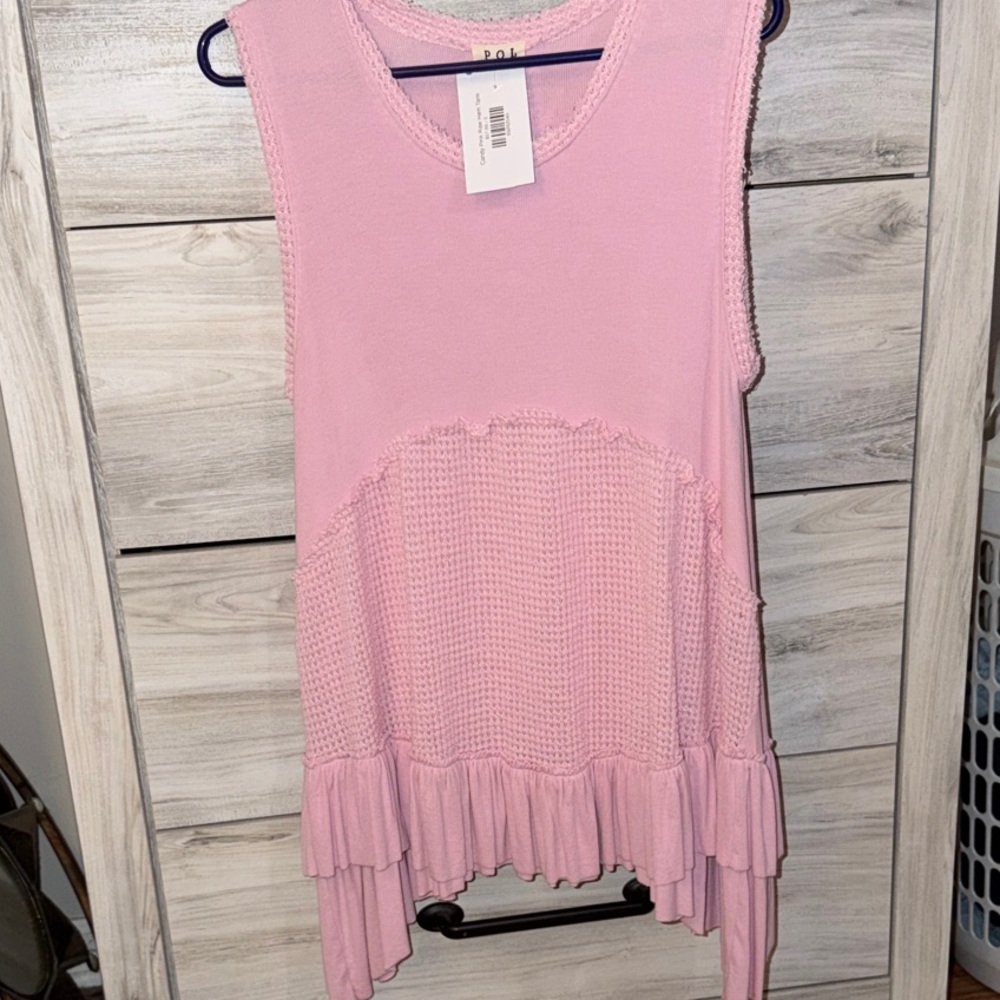 POL Light Pink Ruffle Hem Top - Picture 2 of 2